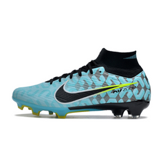 Chuteira Infantil Campo Nike Zoom Mercurial Superfly 9 Elite FG Azul Claro e Preta