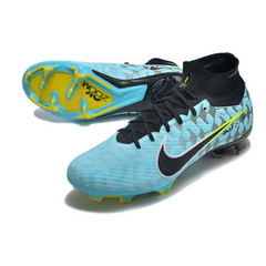 Chuteira Infantil Campo Nike Zoom Mercurial Superfly 9 Elite FG Azul Claro e Preta - VENI Futebol