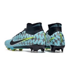 Chuteira Infantil Campo Nike Zoom Mercurial Superfly 9 Elite FG Azul Claro e Preta - VENI Futebol