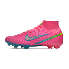 Chuteira Infantil Campo Nike Zoom Mercurial Superfly 9 Elite FG Rosa e Azul