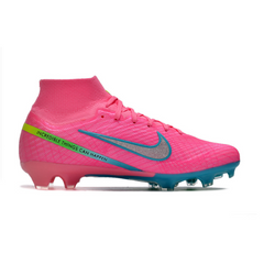 Chuteira Infantil Campo Nike Zoom Mercurial Superfly 9 Elite FG Rosa e Azul - VENI Futebol