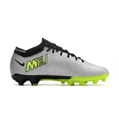 Chuteira Infantil Campo Nike Air Zoom Mercurial Vapor 15 Elite AG Cinza e Verde - VENI Futebol