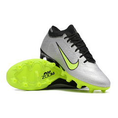 Chuteira Infantil Campo Nike Air Zoom Mercurial Vapor 15 Elite AG Cinza e Verde - VENI Futebol