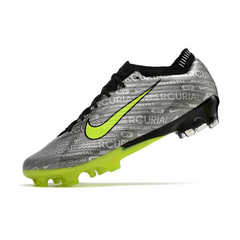 Chuteira Infantil Campo Nike Zoom Mercurial Vapor 15 Elite FG Cinza e Verde - VENI Futebol