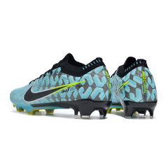 Chuteira Infantil Campo Nike Zoom Mercurial Vapor 15 Elite FG Azul Claro e Preta - VENI Futebol