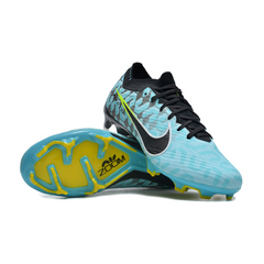 Chuteira Infantil Campo Nike Zoom Mercurial Vapor 15 Elite FG Azul Claro e Preta - VENI Futebol