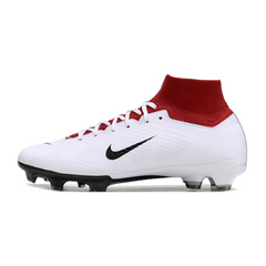 Chuteira Infantil Campo Nike Zoom Mercurial Superfly 9 Elite FG Branca e Vermelha Total 90