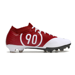 Chuteira Infantil Campo Nike Zoom Mercurial Vapor 15 Elite FG Branca e Vermelha Total 90 - VENI Futebol