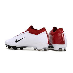 Chuteira Infantil Campo Nike Zoom Mercurial Vapor 15 Elite FG Branca e Vermelha Total 90 - VENI Futebol