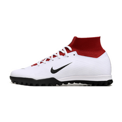 Chuteira Infantil Society Nike Zoom Mercurial Superfly 9 Elite TF Branca e Vermelha Total 90 - VENI Futebol