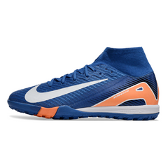 Chuteira Infantil Society Nike Zoom Mercurial Superfly 10 Elite TF Azul e Laranja