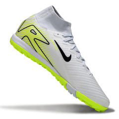 Chuteira Infantil Society Nike Zoom Mercurial Superfly 10 Elite TF Branca e Verde Fluorescente