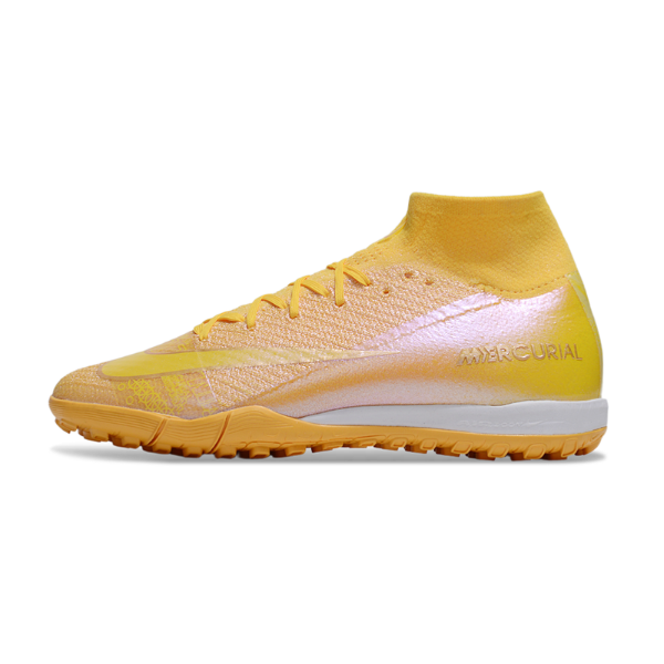 Chuteira Society TF Nike Zoom Mercurial Superfly 10 Elite Dourada Infantil