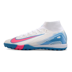 Chuteira Infantil Society Nike Zoom Mercurial Superfly 10 Elite TF Branca, Rosa e Azul