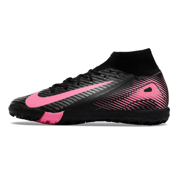Chuteira Society TF Nike Zoom Mercurial Superfly 10 Elite Preta e Rosa Infantil