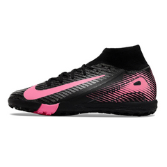 Botas de fútbol Nike Zoom Mercurial Superfly 10 Elite TF para niños en negro y rosa