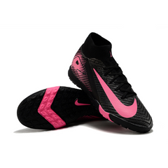 Botas de fútbol Nike Zoom Mercurial Superfly 10 Elite TF para niños en negro y rosa