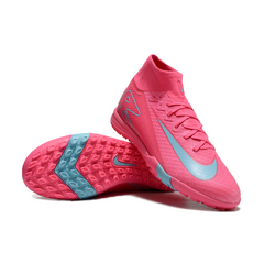 Nike Zoom Mercurial Superfly 10 Elite TF Pink and Blue Kids' Soccer Cleats