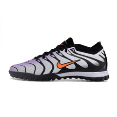 Chuteira Infantil Society Nike Zoom Mercurial Vapor 15 Elite TF Branca,Preta e Laranja