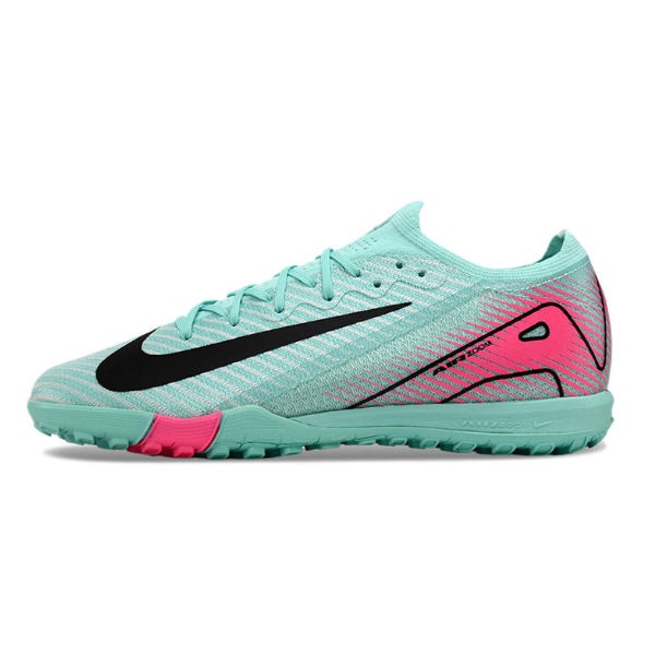 Chuteira Society TF Nike Zoom Mercurial Vapor 16 Elite Infantil Azul-Clara e Rosa