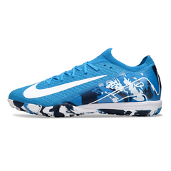 Chuteira Infantil Society Nike Zoom Mercurial Vapor 16 Elite TF Azul e Branca