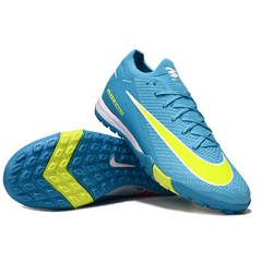 Chuteira Infantil Society Nike Zoom Mercurial Vapor 16 Elite TF Azul e Verde Claro