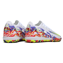 Chuteira Infantil Society Nike Zoom Mercurial Vapor 16 Elite TF Branca, Roxa e Vermelha