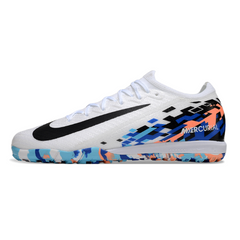 Chuteira Infantil Society Nike Zoom Mercurial Vapor 16 Elite TF Branca e Azul