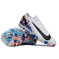 Chuteira Infantil Society Nike Zoom Mercurial Vapor 16 Elite TF Branca e Azul