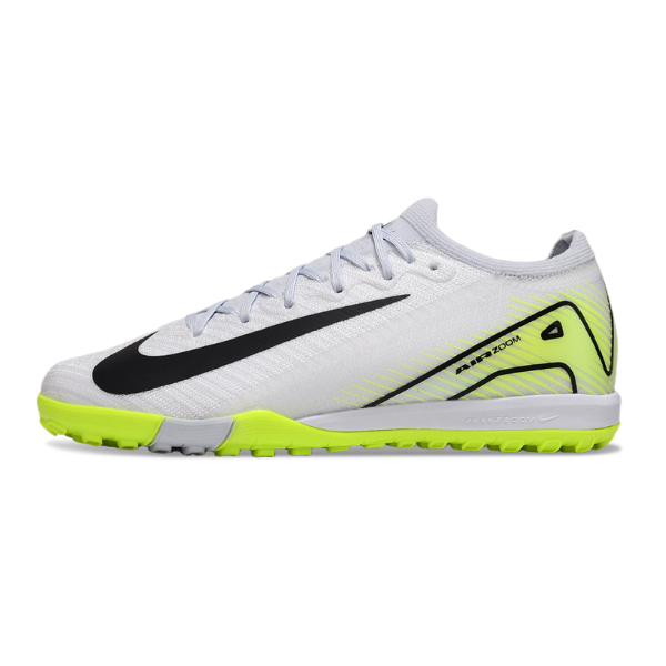 Chuteira Society TF Nike Zoom Mercurial Vapor 16 Elite Infantil Branca e Verde