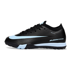 Chuteira Infantil Society Nike Zoom Mercurial Vapor 16 Elite TF Preta e Azul Claro