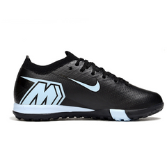 Chuteira Infantil Society Nike Zoom Mercurial Vapor 16 Elite TF Preta e Azul Claro