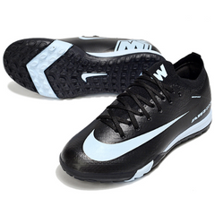 Chuteira Infantil Society Nike Zoom Mercurial Vapor 16 Elite TF Preta e Azul Claro