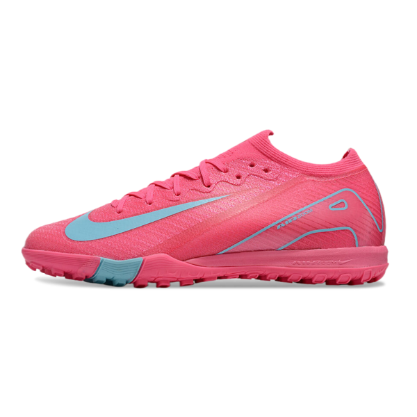 Chuteira Society TF Nike Zoom Mercurial Vapor 16 Elite Rosa e Azul Infantil