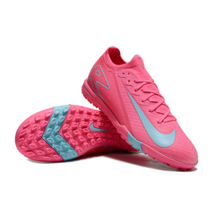 Chuteira Infantil Society Nike Zoom Mercurial Vapor 16 Elite TF Rosa e Azul