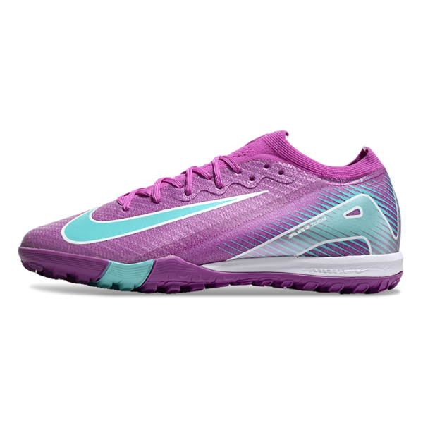Chuteira Society TF Nike Zoom Mercurial Vapor 16 Elite Infantil Roxa e Azul-Clara