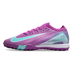 Chuteira Infantil Society Nike Zoom Mercurial Vapor 16 Elite TF Roxo e Azul Claro