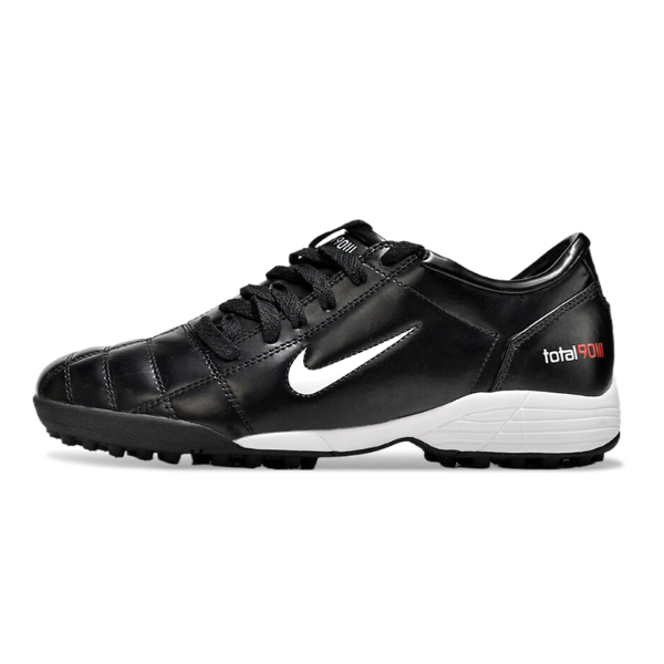 Chuteira Society TF Nike Total 90 III Infantil Preta e Prateada
