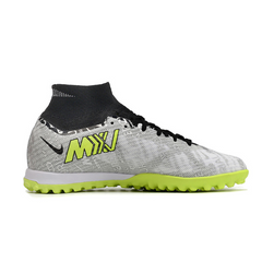 Chuteira Infantil Society Nike Zoom Mercurial Superfly 9 Elite TF Cinza e Verde - VENI Futebol