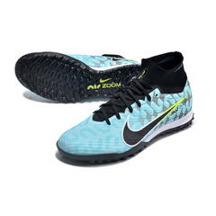 Chuteira Infantil Society Nike Zoom Mercurial Superfly 9 Elite TF Azul Claro e Preta - VENI Futebol