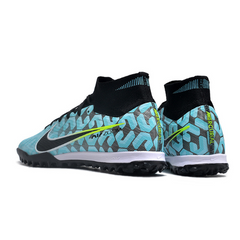 Chuteira Infantil Society Nike Zoom Mercurial Superfly 9 Elite TF Azul Claro e Preta - VENI Futebol