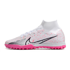 Chuteira Infantil Society Nike Zoom Mercurial Superfly 9 Elite TF Branca e Rosa - VENI Futebol