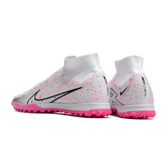 Chuteira Infantil Society Nike Zoom Mercurial Superfly 9 Elite TF Branca e Rosa - VENI Futebol