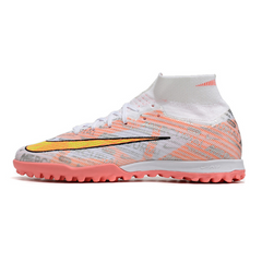 Chuteira Infantil Society Nike Zoom Mercurial Superfly 9 Elite TF Prata e Laranja - VENI Futebol