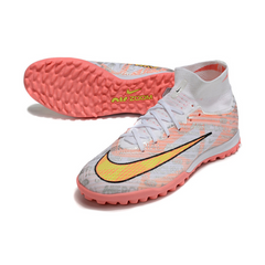 Chuteira Infantil Society Nike Zoom Mercurial Superfly 9 Elite TF Prata e Laranja - VENI Futebol