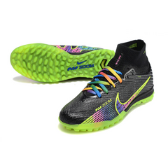 Chuteira Infantil Society Nike Zoom Mercurial Superfly 9 Elite TF Preta e Colorida - VENI Futebol