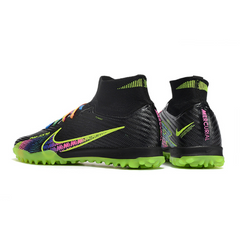 Chuteira Infantil Society Nike Zoom Mercurial Superfly 9 Elite TF Preta e Colorida - VENI Futebol