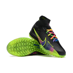 Chuteira Infantil Society Nike Zoom Mercurial Superfly 9 Elite TF Preta e Colorida - VENI Futebol