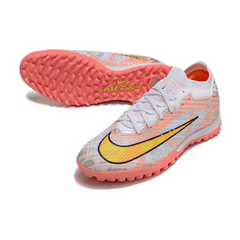 Chuteira Infantil Society Nike Zoom Mercurial Vapor 15 Elite TF Prata e Laranja - VENI Futebol