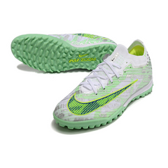 Chuteira Infantil Society Nike Zoom Mercurial Vapor 15 Elite TF Prata e Verde - VENI Futebol